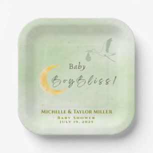 Plato De Papel Sage Green Bebé Niño Bliss Cigüeña 