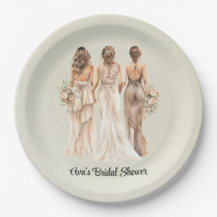Plato De Papel Sage Green Bridesmaids Breower