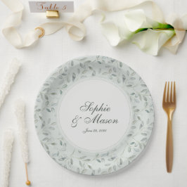 Plato De Papel Sage Green Eucalyptus Wedding