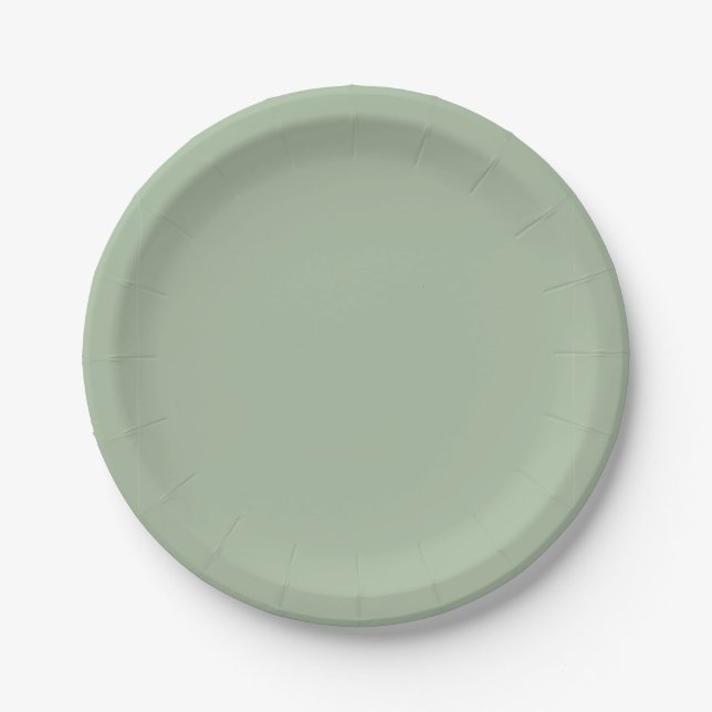 Plato De Papel Sage Green Personalizado Branded (Anverso)