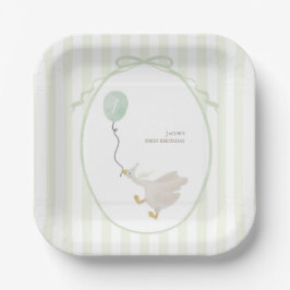 Plato De Papel Sage Green Silly Goose Paper Placas