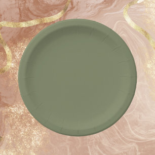 Plato De Papel Sage Green Solid Color