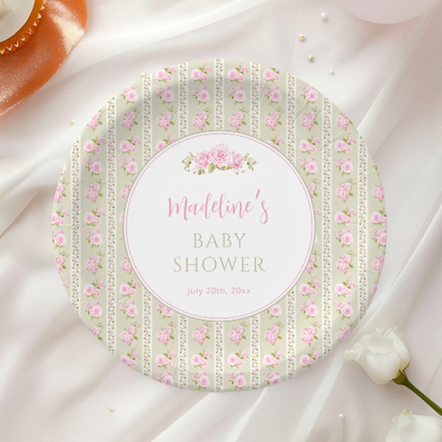 Plato De Papel Sage Green Vintage Floral (Subido por el creador)