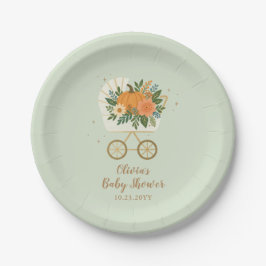 Plato De Papel Sage Little Pumpkin Baby Shower