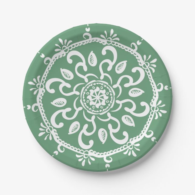 Plato De Papel Sage Mandala (Anverso)