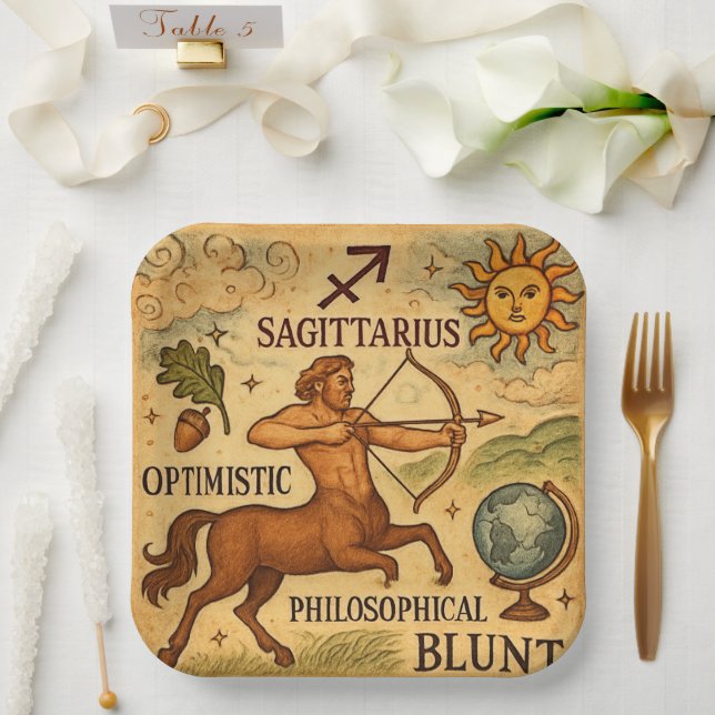 Plato De Papel Sagitario (Boda)