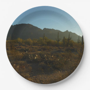 Plato De Papel Saguaro Amanecer en el Parque Nacional Saguaro
