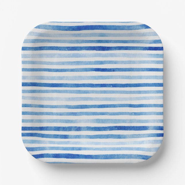 Plato De Papel Sailor Teddy Bears Stripe Baby Shower (Anverso)