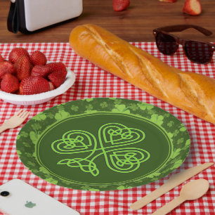 PLATO DE PAPEL SAINT PATRICKS CUATRO CUADROS DE HOJA