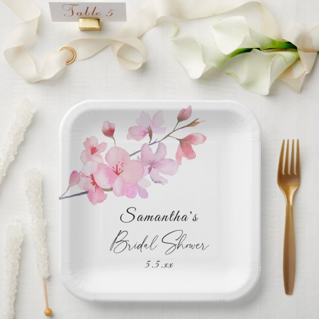 Plato De Papel Sakura - Despedida de soltera (Boda)
