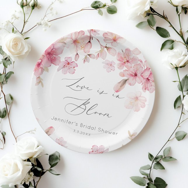 Plato De Papel Sakura flor de cerezo ducha de novia (Subido por el creador)