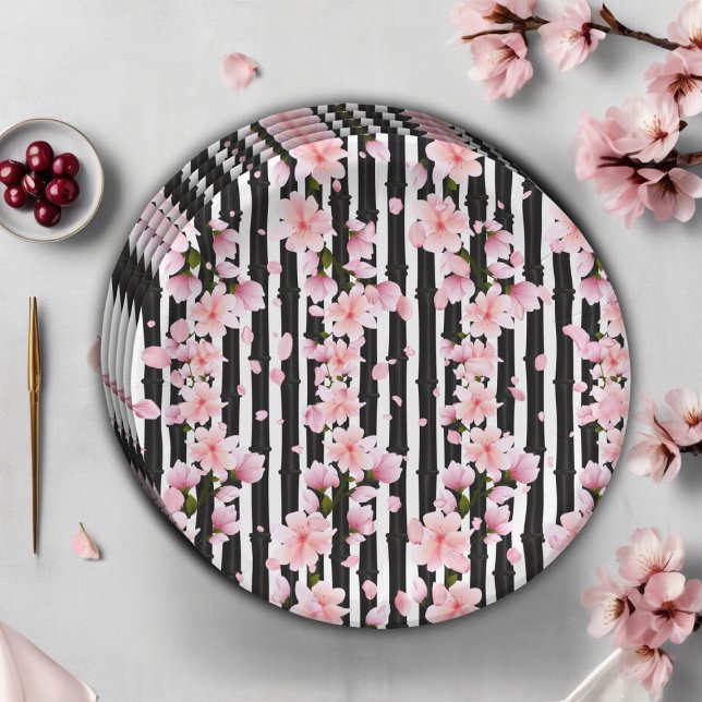 Plato De Papel Sakura Spring Cherry florece Baby Shower (Subido por el creador)