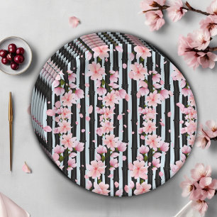 Plato De Papel Sakura Spring Cherry florece Baby Shower