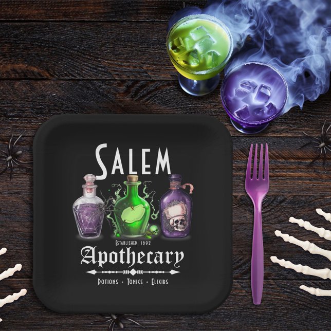 Plato De Papel Salem de Halloween Potions Apothecary Tonics Elixi (Subido por el creador)