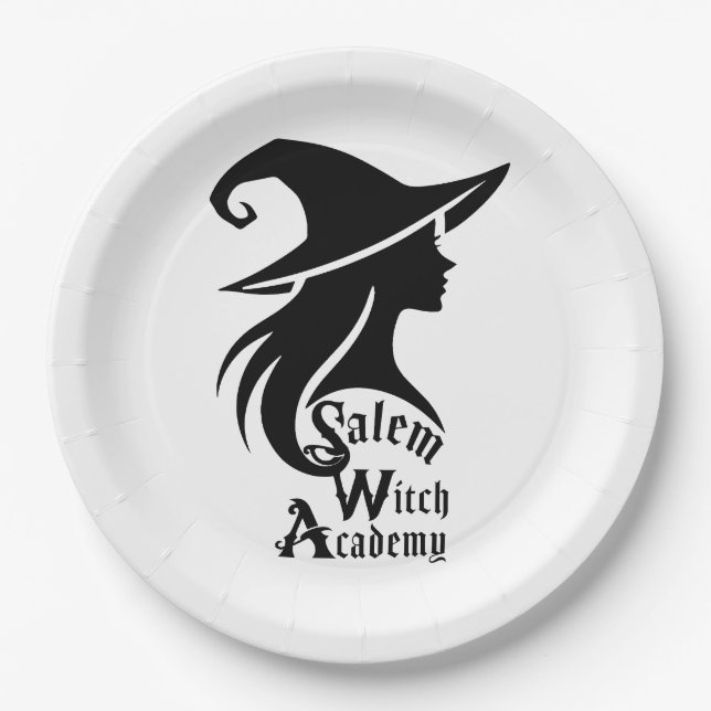 Plato De Papel Salem Witch Academy Wiccan Witness Party Halloween (Anverso)