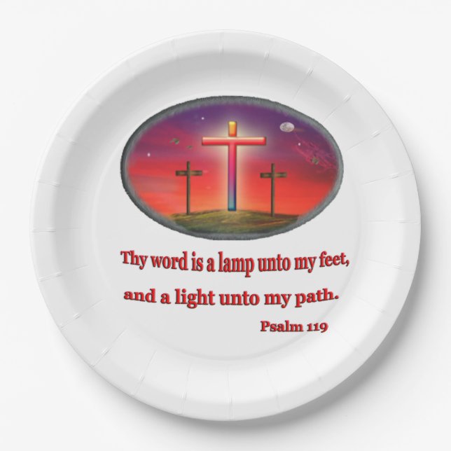 Plato De Papel Salmo 119 regalos (Anverso)