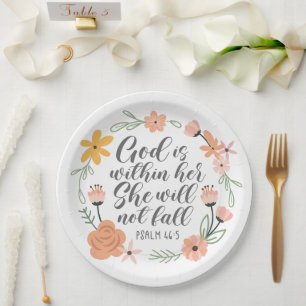Plato De Papel Salmo 46:5 Dios está dentro de ella, no caerá