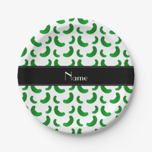 Plato De Papel Salmueras verdes blancas conocidas personalizadas