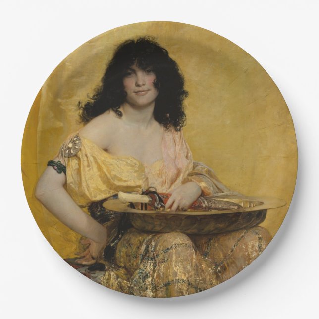 Plato De Papel Salomé (retrato femenino) (de Henri Regnault) (Anverso)