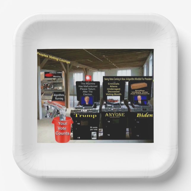 Plato De Papel salón de votación de los pueblos (Anverso)