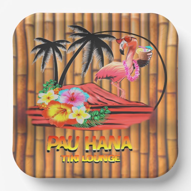 PLATO DE PAPEL SALÓN PAU HANA TIKI (Anverso)