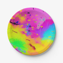 Salpicadura de pintura abstracta neón rosa