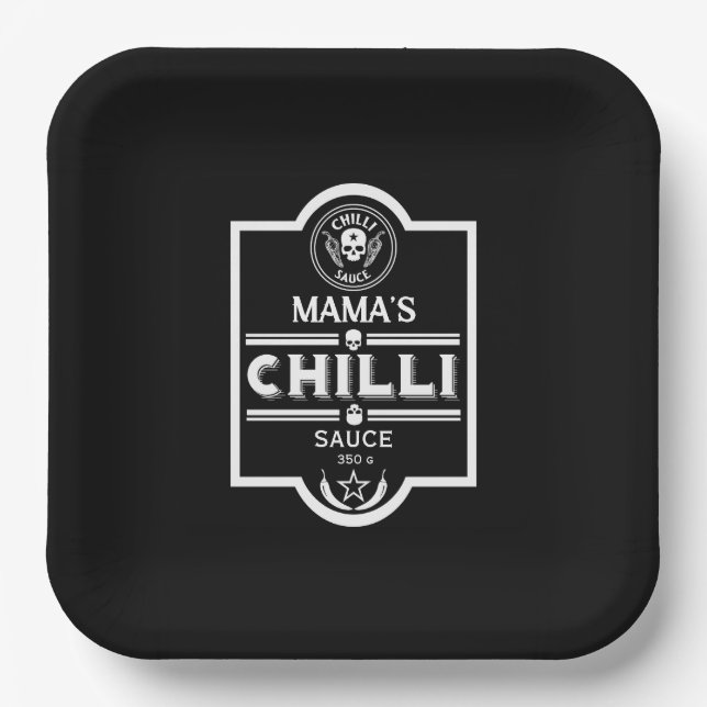 Plato De Papel Salsa de chile hecha en casa (Anverso)