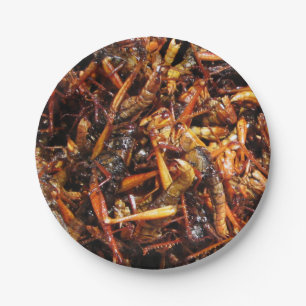 Plato De Papel Saltamontes Fritos (Takkataen Thot) Comida Asiátic