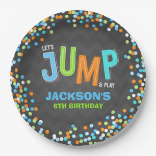 Plato De Papel Salto Trampoline Birthday Party Suministros Decor