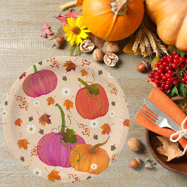 Plato De Papel Saltos de caída de calabazas