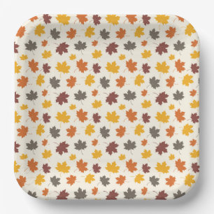 Plato De Papel Saltos de otoño en caída
