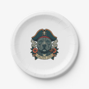 Plato De Papel Salty Dog Pitbull