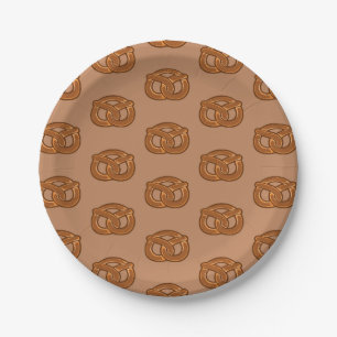 Plato De Papel Salty Pretzels Amantes de los panaderos de aliment