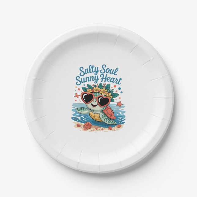 Plato De Papel Salty Soul Sunny Hearttle Summer (Anverso)
