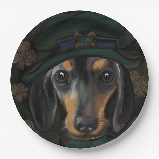 Plato De Papel Saludo de St. Patty Doxie (Anverso)