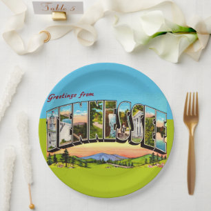 Plato De Papel Saludo retro de Tennessee 