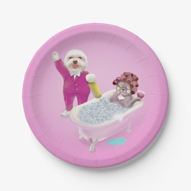 Plato De Papel Saludos a la relajación (Anverso)