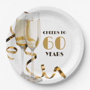 Plato De Papel Saludos a los 60 años de cumpleaños