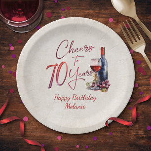 Plato De Papel Saludos a los 70 años de Wine