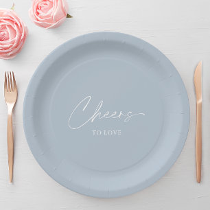 Plato De Papel Saludos al amor - Boda azul turbio