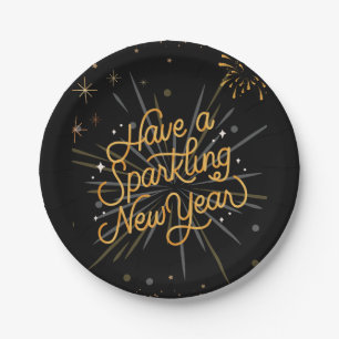 Plato De Papel Saludos al Año Nuevo: ¡Celebremos juntos!