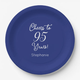 Plato De Papel Saludos azules de la marina a los 95 años 95 cumpl