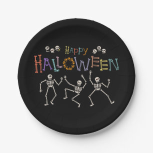 Plato De Papel Saludos de Halloween