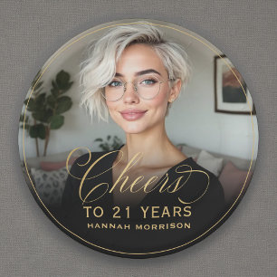 Plato De Papel Saludos de oro a 21 años de foto Personalizado cum