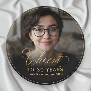 Plato De Papel Saludos de oro a 30 años de foto Personalizado cum