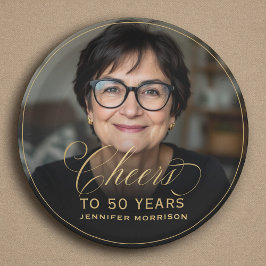 Plato De Papel Saludos de oro a 50 años de foto Personalizado cum