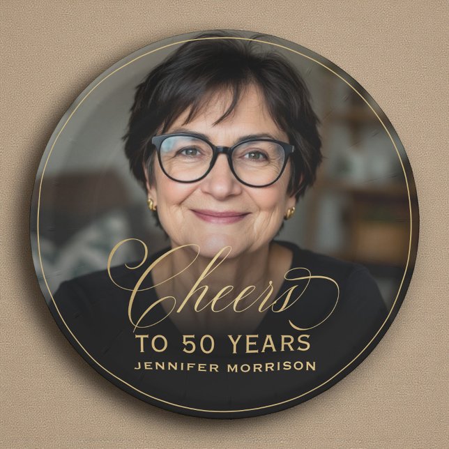 Plato De Papel Saludos de oro a 50 años de foto Personalizado cum (Subido por el creador)