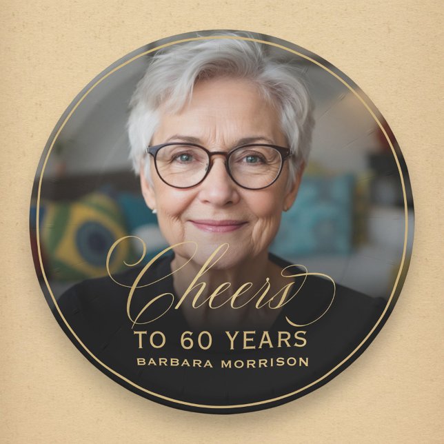 Plato De Papel Saludos de oro a 60 años de foto Personalizado cum (Subido por el creador)