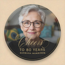 Saludos de oro a 80 años de foto Personalizado cum
