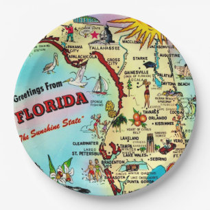 Plato De Papel Saludos desde Florida